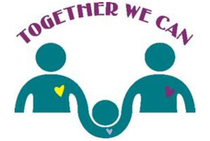 Together We Can logo with 2 adult silhouettes holding a child